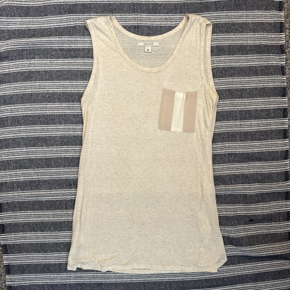 Adam Levine Oatmeal Speckled Crewneck Tank